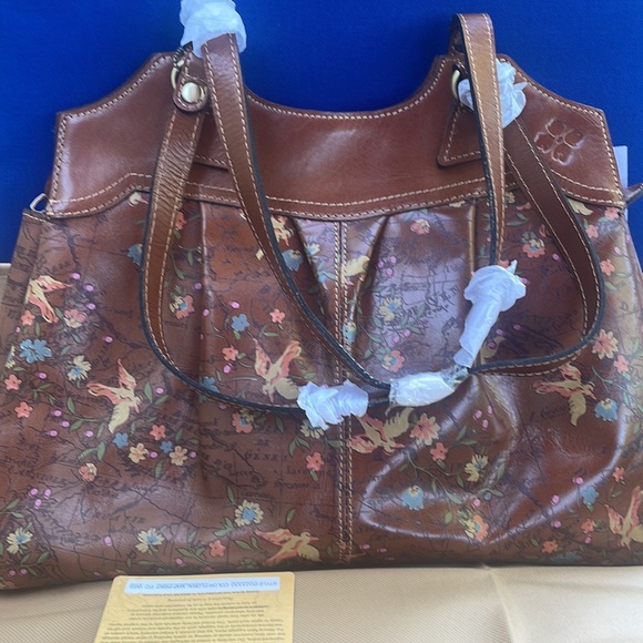 Patricia Nash Napoli Shoulder Bag Floral Map Print - Picture 7 of 12